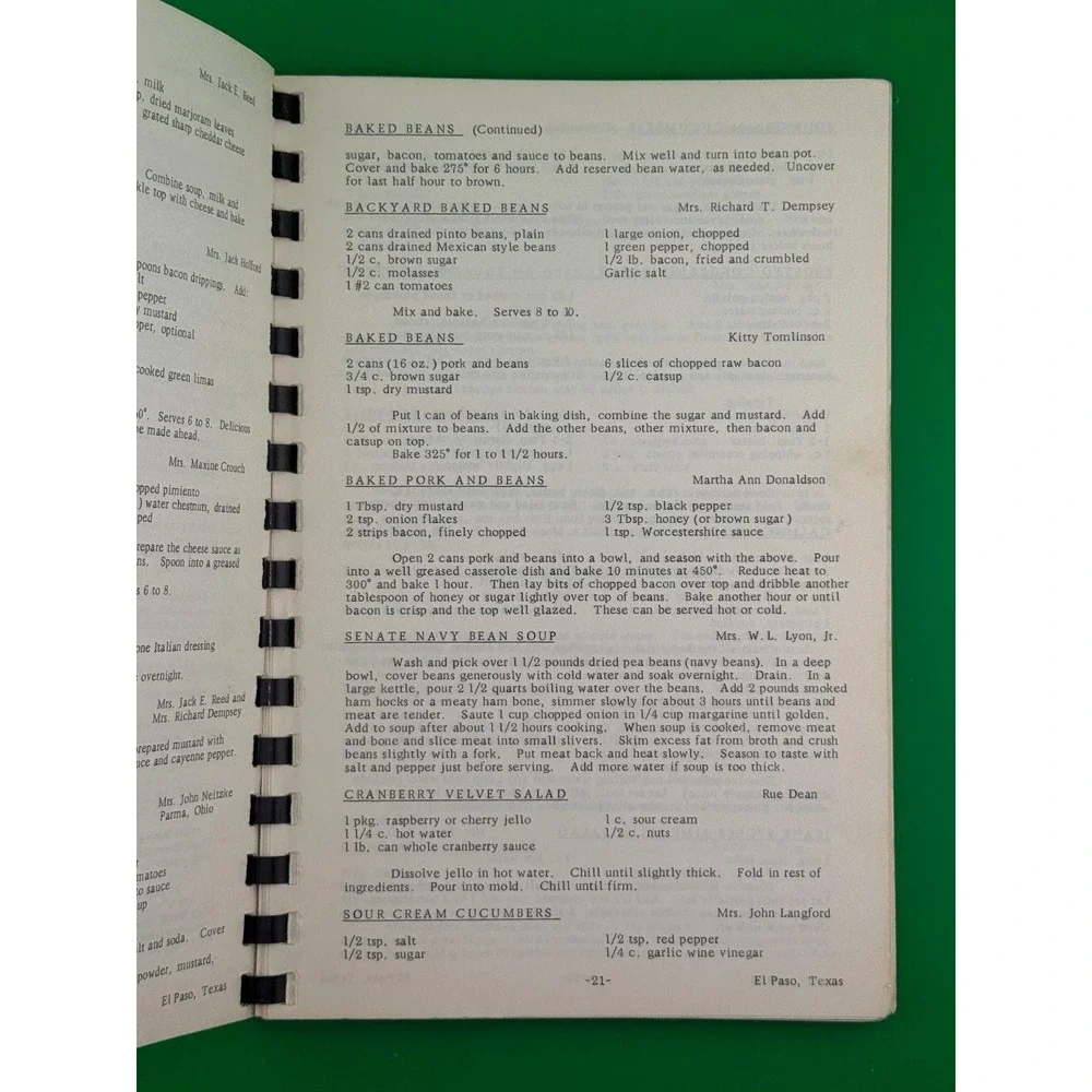 Young Matron's Cookbook El Paso TX 1965 Community Cookbook Vintage Recipes